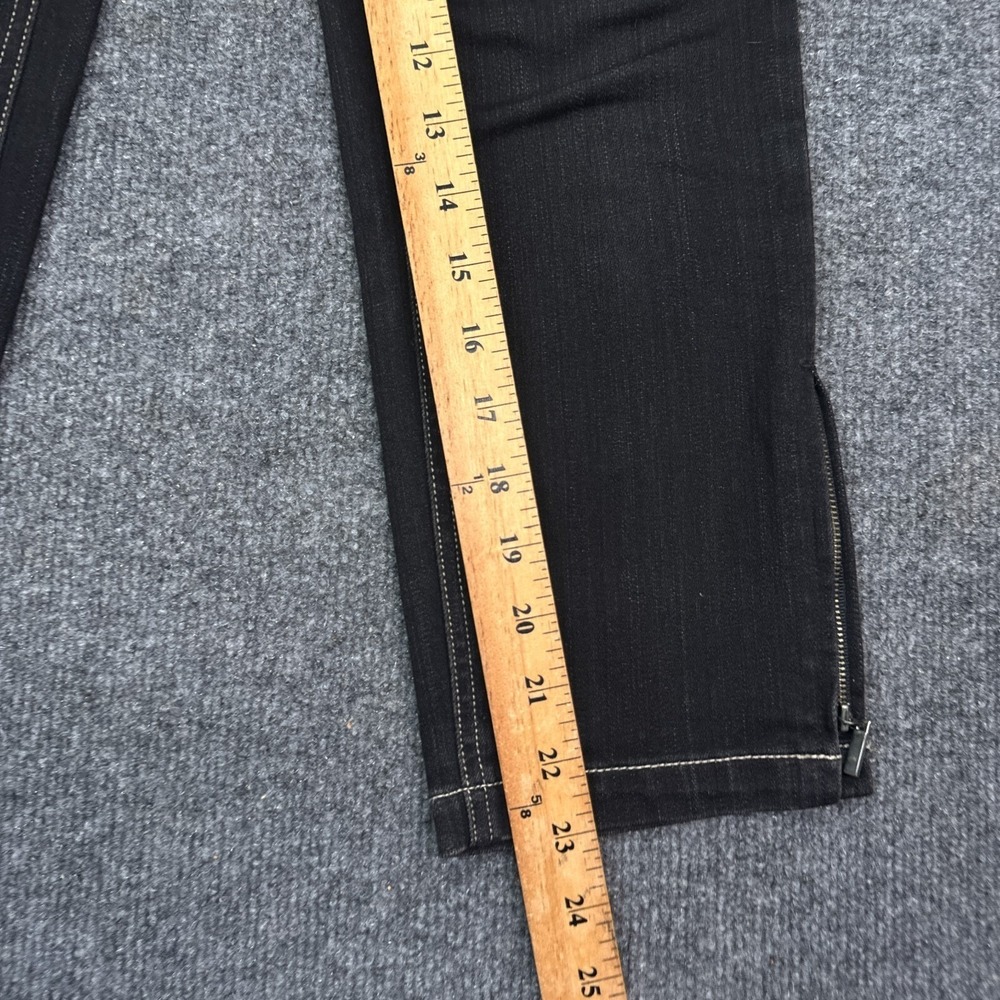 White House Black Market Noir Cropped Jeans Womens Size 0 Black Low Rise Stretch - Picture 5 of 12